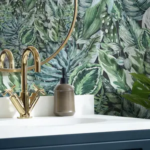 Jungle Fever Wallpaper In Teal And Green