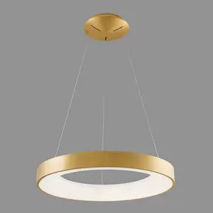 Luminosa Modern LED Hanging Pendant Brushed Gold, Warm White 3000K 2750lm