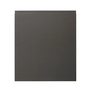 GoodHome Garcinia Integrated handle Gloss anthracite Appliance Cabinet door (W)600mm (H)687mm (T)19mm