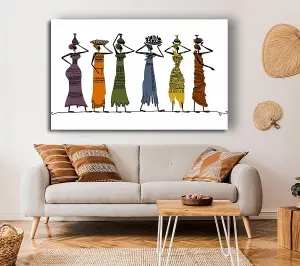 African Tribal Art 23 Canvas Print Wall Art - Medium 20 x 32 Inches