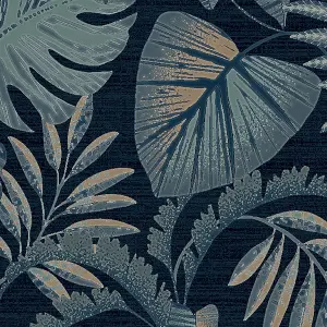 Next Jungle leaves Navy Smooth Wallpaper