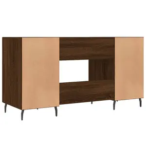 Berkfield Desk Brown Oak 140x50x75 cm Engineered Wood