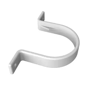 4 x White Round 68mm Flush Downpipe Brackets, Freeflow Low Profile