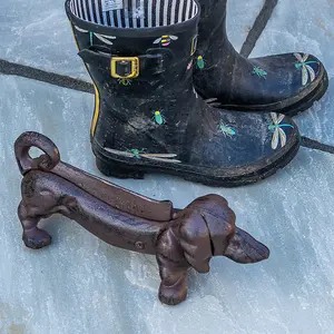 Woodside Cast Iron Sausage Dog Boot Scraper