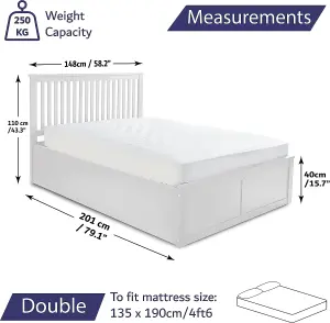 Wooden Ottoman Bed Frame Double With Pocket Sprung Mattress