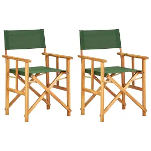 Berkfield Director's Chairs 2 pcs Solid Acacia Wood Green