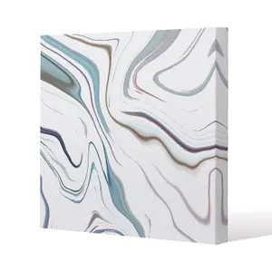 Blue Rippled Marble (Canvas Print) / 77 x 77 x 4cm