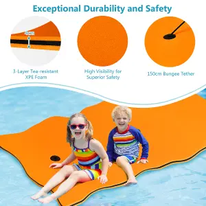 Costway Floating Water Mat Pool Roll-up Floating Mattress w/ Rolling Pillow