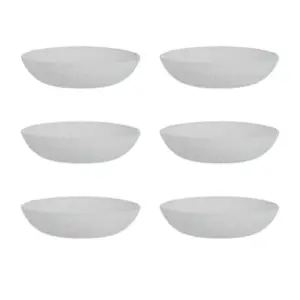 URBNLIVING 5cm Height Grey Set of 6 Luminarc Glass Modern Soup Bowl