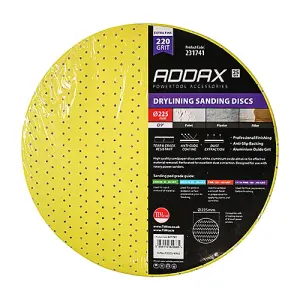 TIMCO Drylining Sanding Discs 220 Grit Yellow - 225mm