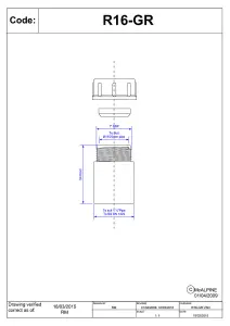 McAlpine R16-GR 1.25" x 19/23mm Reducer in ABS Grey