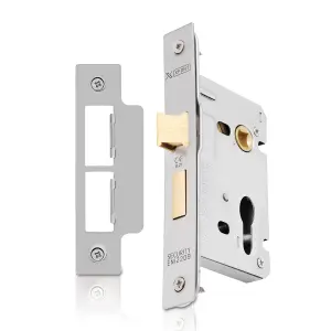 XFORT Satin Chrome Euro Profile Sashlock 65mm