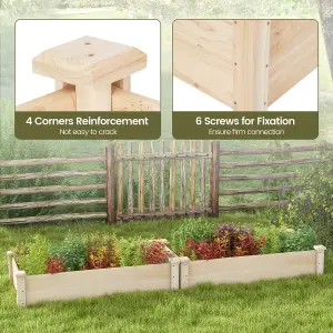 COSTWAY 120 x 60 x 25 cm Wooden Raised Garden Bed Outdoor Rectangular Planter Box