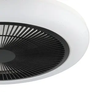 KOSTRENA Ceiling Fan with LED Lights White/Black