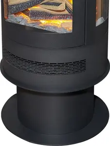 Acantha Orbit Cylinder Electric Stove With Remote In Black