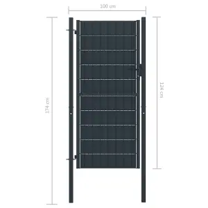 Berkfield Fence Gate PVC and Steel 100x124 cm Anthracite