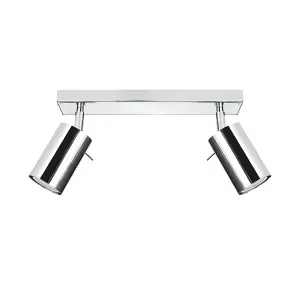 Ring Steel Chrome 2 Light Classic Ceiling Light