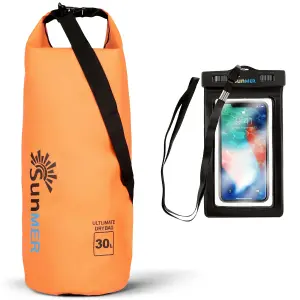 SUNMER 30L Dry Bag With Waterproof Phone Case - Orange