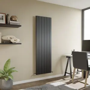 Agadon Paris Aluminium Designer Radiator 1800 x 565 mm Textured Anthracite - 4276 BTU - 10 Years Guarantee