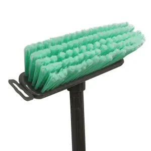 JVL Lightweight Indoor Angled Soft Bristle Sweeping Brush Broom,  Teal