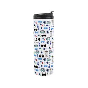 Optician Travel Mug - Novelty Trades Gift Stainless Steel Vacuum-Sealed Double-Walled Hot/Cold Drinks Travel Flask