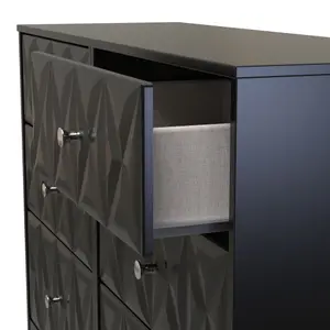 San Jose Ready assembled Black 6 Drawer Chest (H)792mm (W)1117mm (D)395mm