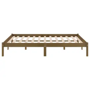 Berkfield Bed Frame Honey Brown Solid Wood Pine 200x200 cm