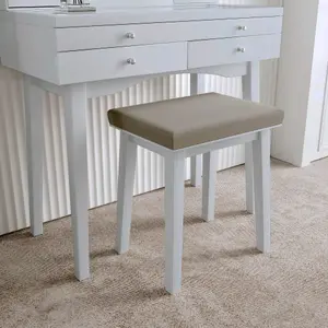 Madison Grey Dressing Table with Large Mirror Framed with LED Light