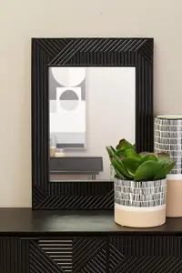 Interiors by Premier Jakara Black Finish Wall Mirror