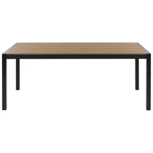 Garden Table Synthetic Material Light Wood-Black VERNIO