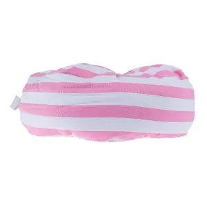 Homescapes Pink and White Stripe Pleated Round Floor Cushion