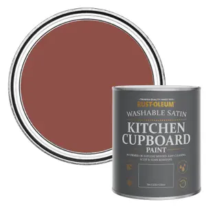 Rust-Oleum Fire Brick Satin Kitchen Cupboard Paint 750ml