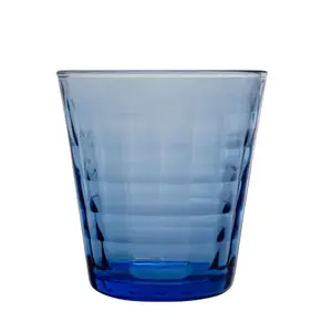 Duralex - Prisme Drinking Glasses - 220ml Tumblers for Water, Juice - Blue - Pack of 4