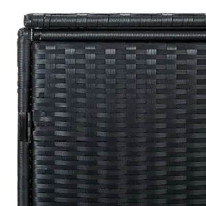 vidaXL Double Wheelie Bin Shed Poly Rattan Black 148x80x111 cm