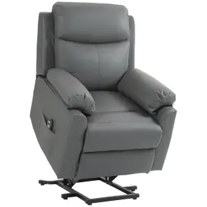 HOMCOM Power Lift Chair Electric Riser Recliner with Remote Control, Grey