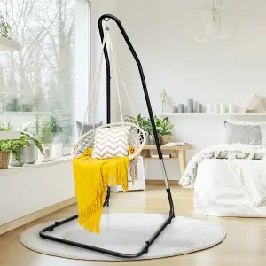 Costway Large Heavy Duty C-stand Hanging Swing Egg Chair Hammock Frame Adjustable Height