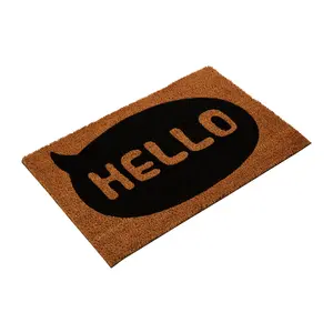 Interiors by Premier Black / Natural Hello Doormat