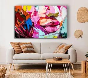 The Lips Of Colour Canvas Print Wall Art - Medium 20 x 32 Inches