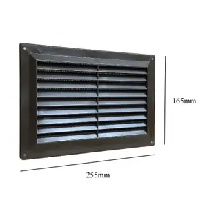 9" x 6" Brown Plastic Louvre Air Vent Grille with Flyscreen Cover