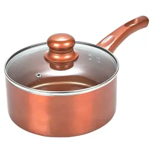 URBN-CHEF 6 PCS  Ceramic Copper Induction Cooking Pots Lid Saucepans Cookware Set