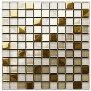 Glass mosaic on mesh for bathroom or kitchen 300mm x 300mm - Calachari