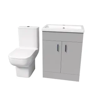 Nes Home Grey Basin Vanity and Close Coupled Toilet