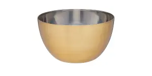 MasterClass Stainless Steel Brass Finish 21cm Mixing Bowl