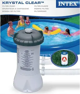 Intex Krystal Clear Swimming Pool Filter Pump & Cartridge for 8ft/10ft/12ft Pool