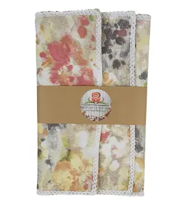 HANDMADE PLACEMATS - GIVERNY SIENNA WITH LACE - 43.5 X 28.5 CM SET OF 2