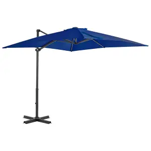 Berkfield Cantilever Umbrella with Aluminium Pole Azure Blue 250x250 cm