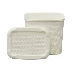 JVL Knit Design Loop Plastic Storage Box,  Ivory