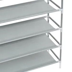 Berkfield Shoe Rack with 10 Shelves Metal and Non-woven Fabric Silver