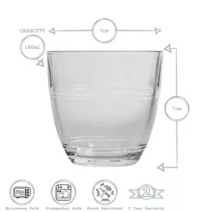 Duralex - Gigogne Glass Tumblers - 160ml Drinking Glasses for Water, Juice - Pack of 6