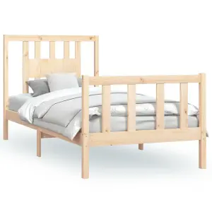 Berkfield Bed Frame with Headboard Solid Wood Pine 90x200 cm